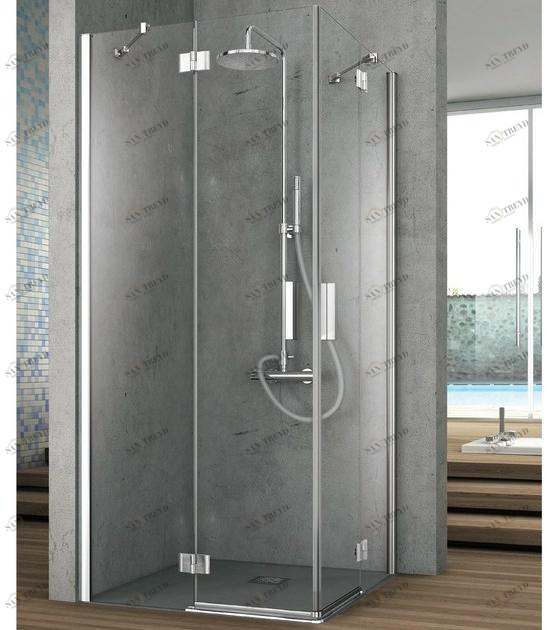 Gruppo Geromin Угловая душевая кабина с двумя откидными сторонами Flow sun-id-1421799