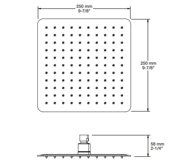 Квадратная потолочная душевая головка BARIL TET-1014-01 ARCH-00060419 - Вид №1
