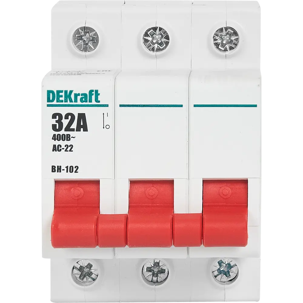 Выключатель-разъединитель DEKraft ВН-102 3-полюсный 32А для электрощитов 86226640 STLM-0067201 - Вид №1