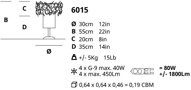 Serip Галогенная настольная лампа из бронзы с кристаллами Diamond 6015 - Вид №1