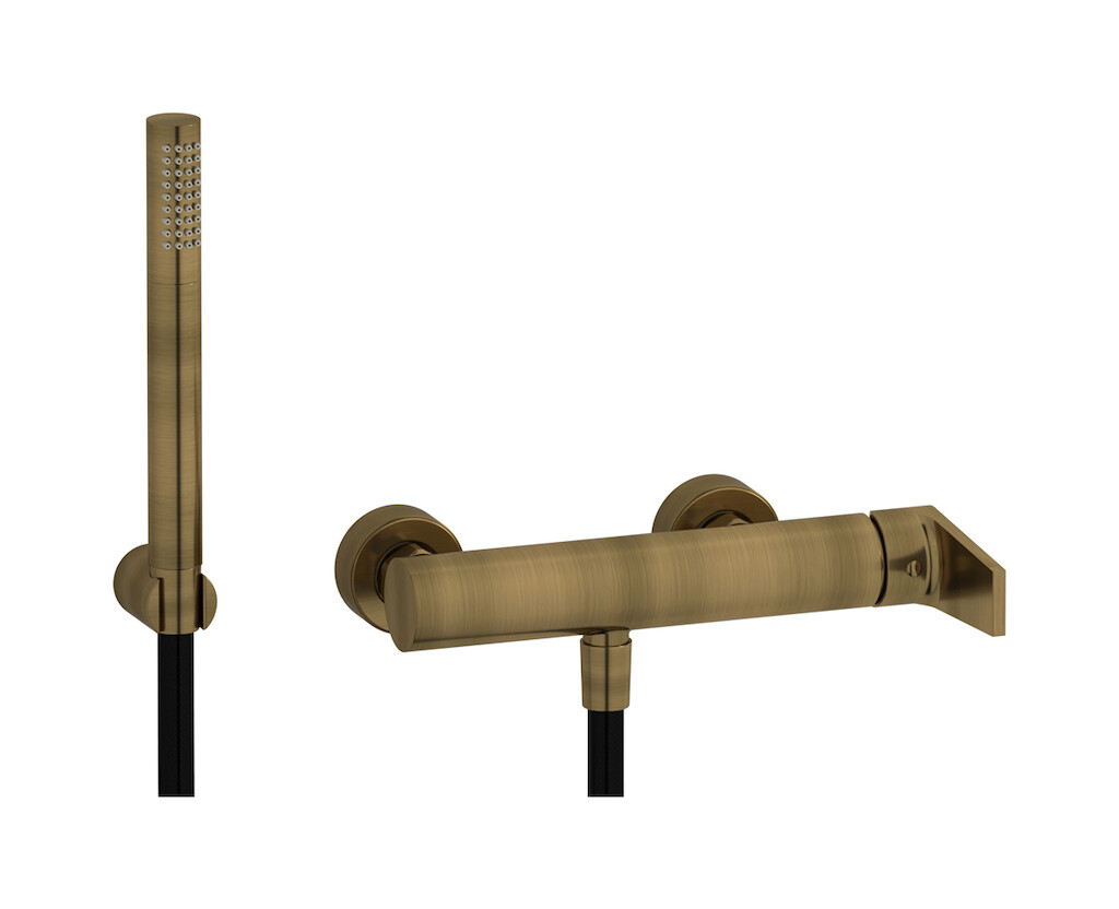 Встроенный смеситель для душа в комплекте с душевым гарнитуром. WE ARE IB tw220ss Modern Bronze Twitter