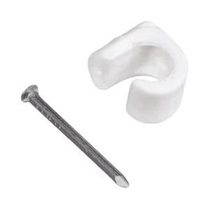 Скоба для электрокабеля круглая 6х11 мм, полипропилен, 50 шт.