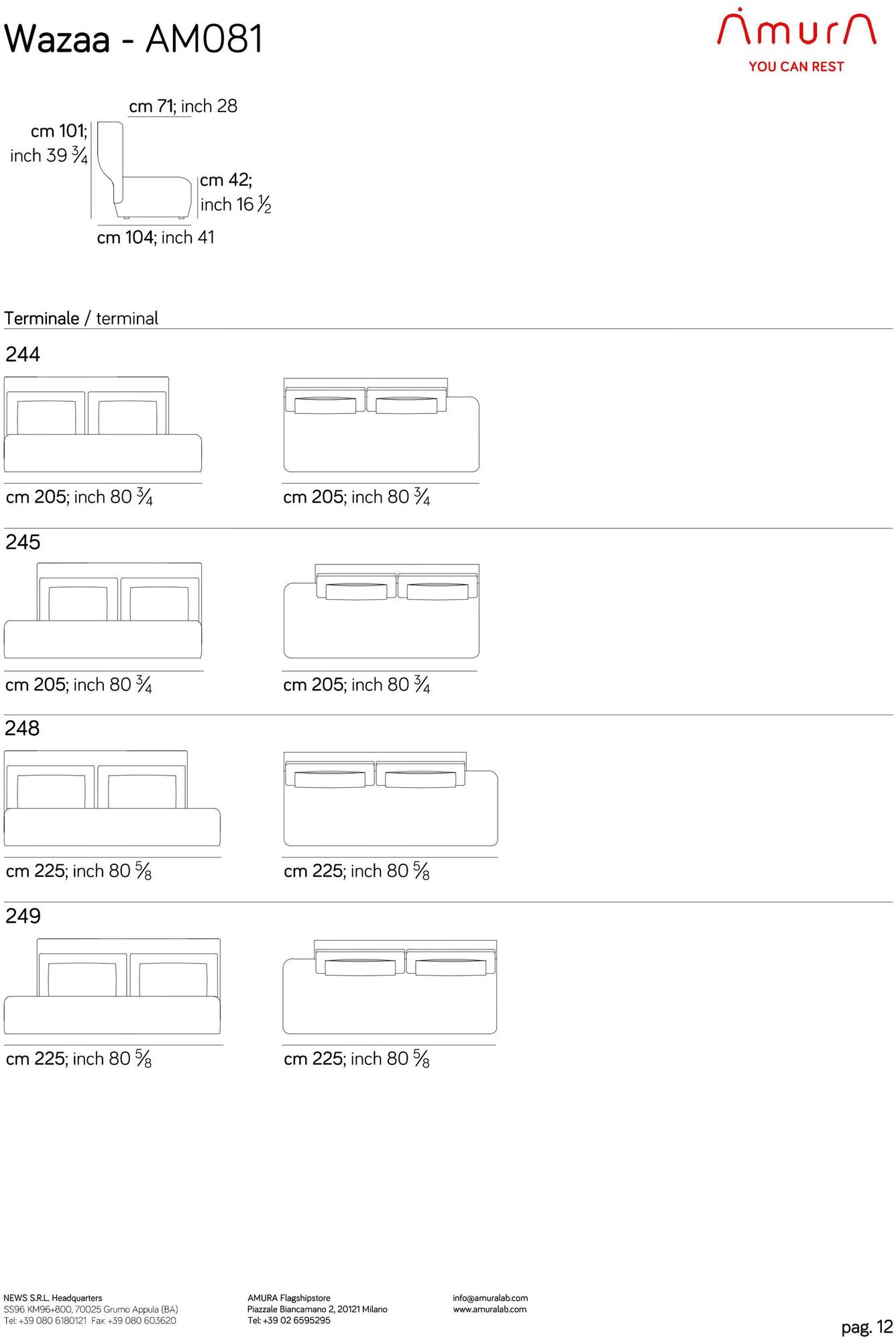AMURA 2-х местный диван с высокой спинкой Wazaa Am081.020 - Вид №16
