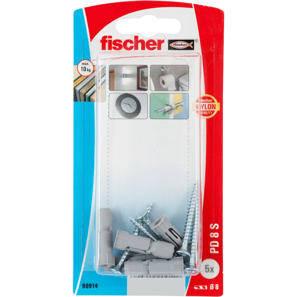 Дюбель для гипсокартона Fischer PD с шурупом, 8х29 мм, нейлон/оцинкованная сталь, 5 шт STLM-2047341 - Вид №5