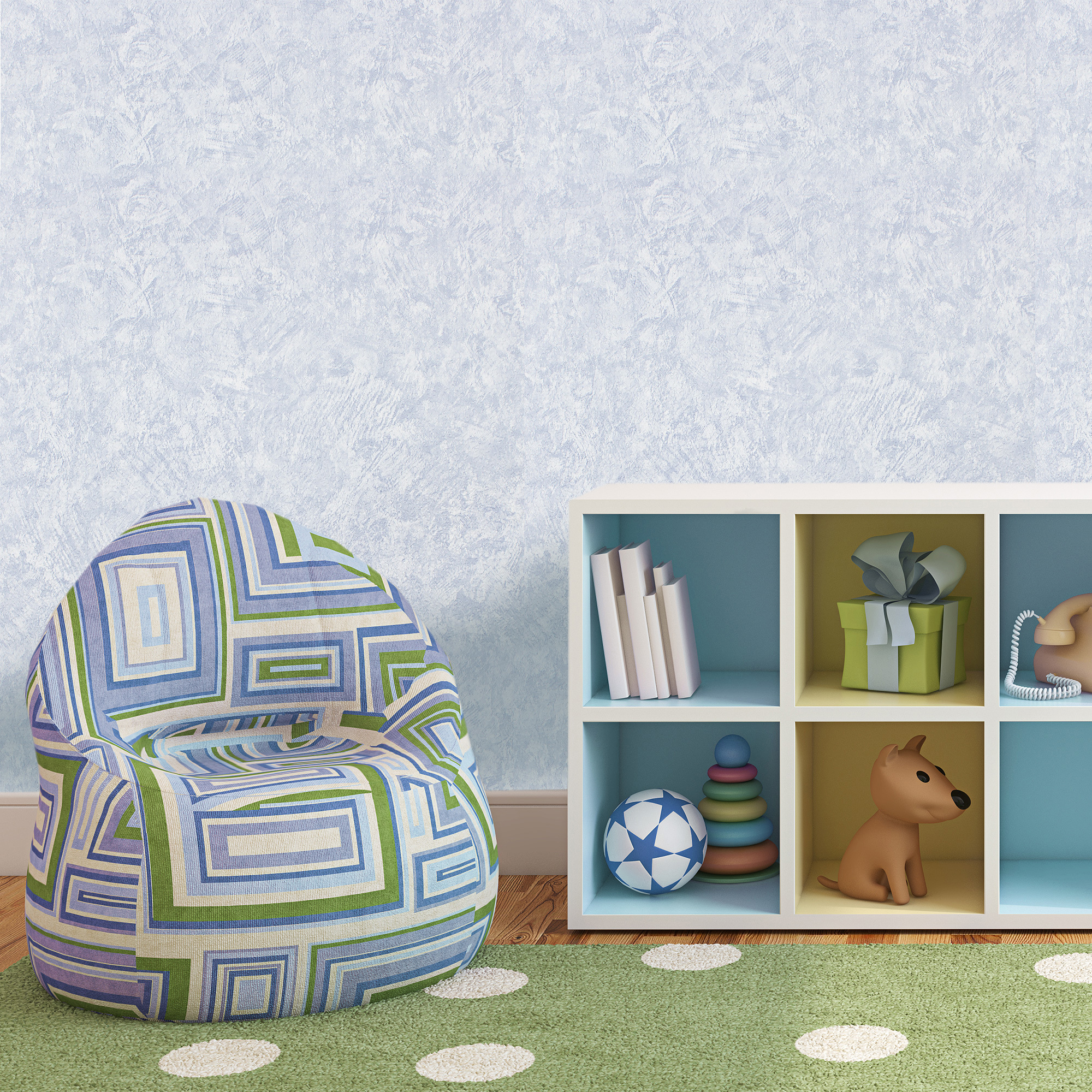 Santreyd Обои бумажные с голубым абстрактным рисунком для гостиной и спальни 84659729 STLM-0053471 - Вид №3