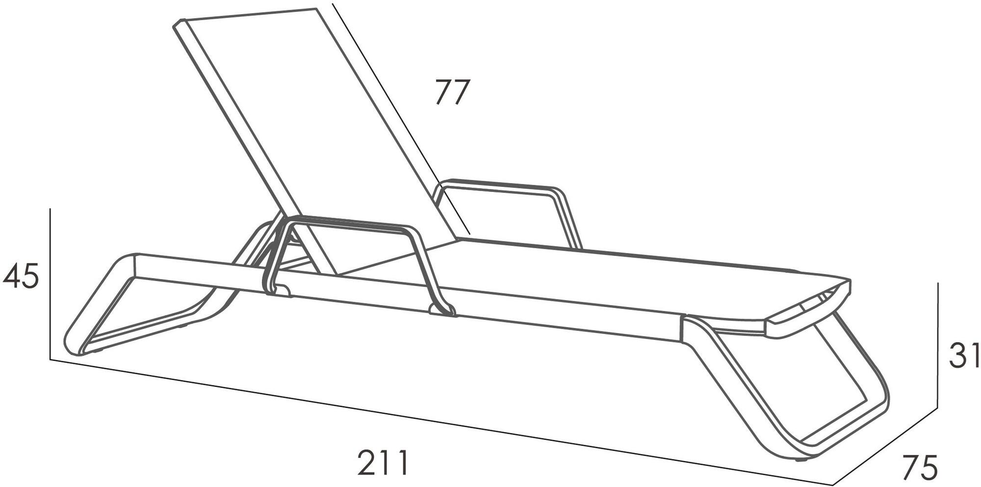 Ezpeleta Шезлонг из алюминия и phifertex® штабелируемый Vila Mu-vla01 - Вид №2