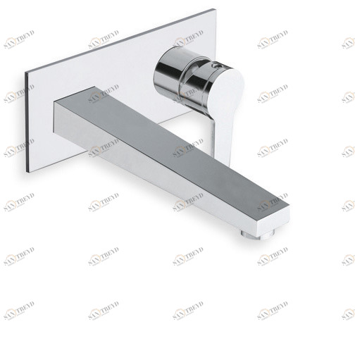 CRIDI256 Смеситель для раковины настенный REGULAR внешние части для CRICS200 (правая сторона) - CRICS201 (левая сторона) со сливом 1 "1/4 Up & Down и металлической пластиной Cristina Rubinetterie 