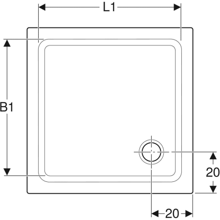 652280000 Квадратный душевой поддон Geberit Renova Geberit  - Вид №2