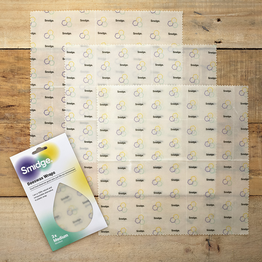 SMID81 Набор из 3 многоразовых оберток honeycomb пчелиный воск, средний Smidge  - Вид №2