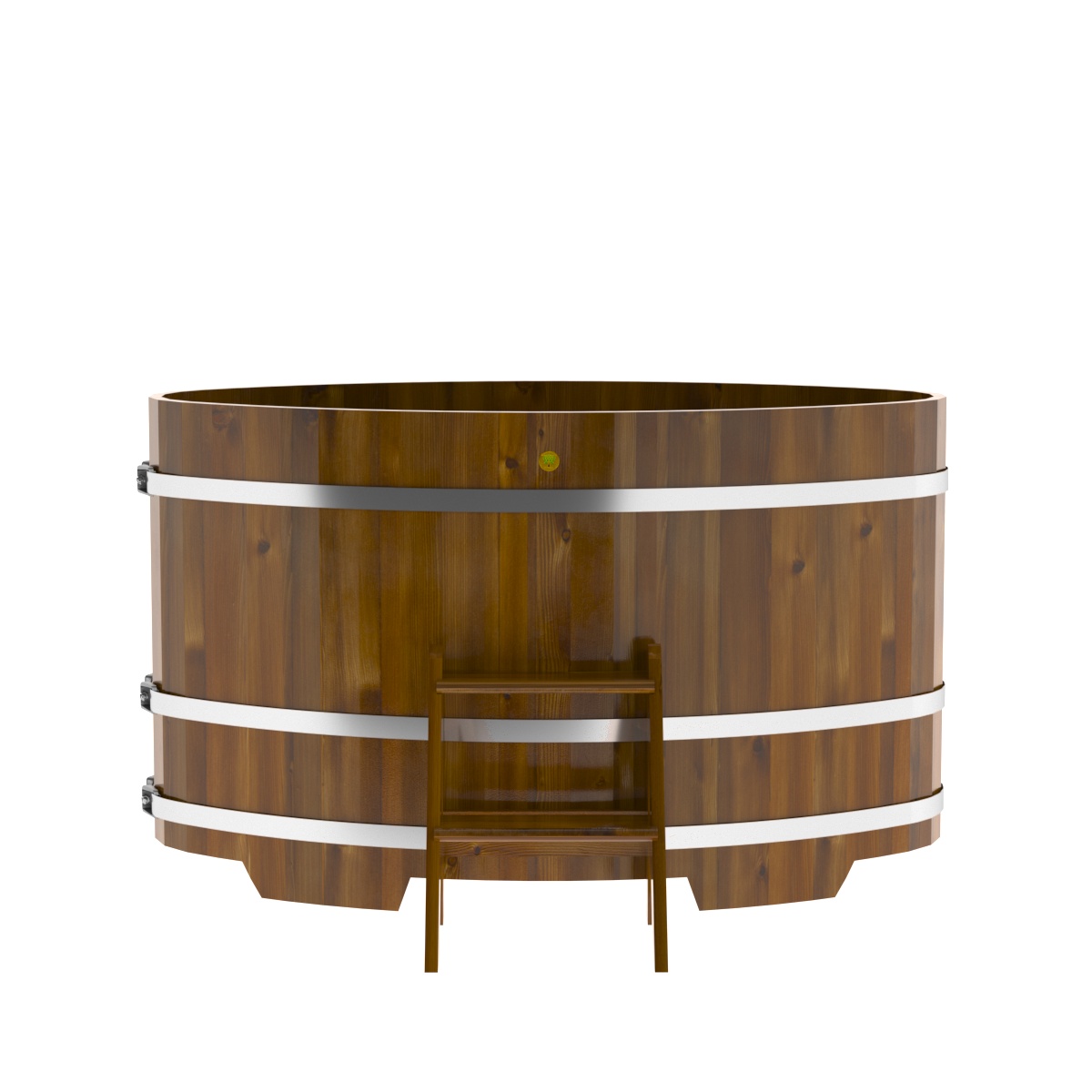 2271 Купель овальная из лиственницы Рустик 0,92х1,66х1,0 морёная Alyarus  - Вид №4