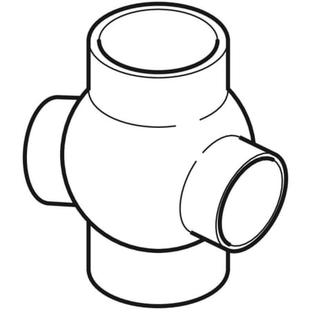 GEBERIT 367.370.16.1 Крестовина шаровая Geberit PE 88,5°, соединения 135° смещенные  - Вид №1