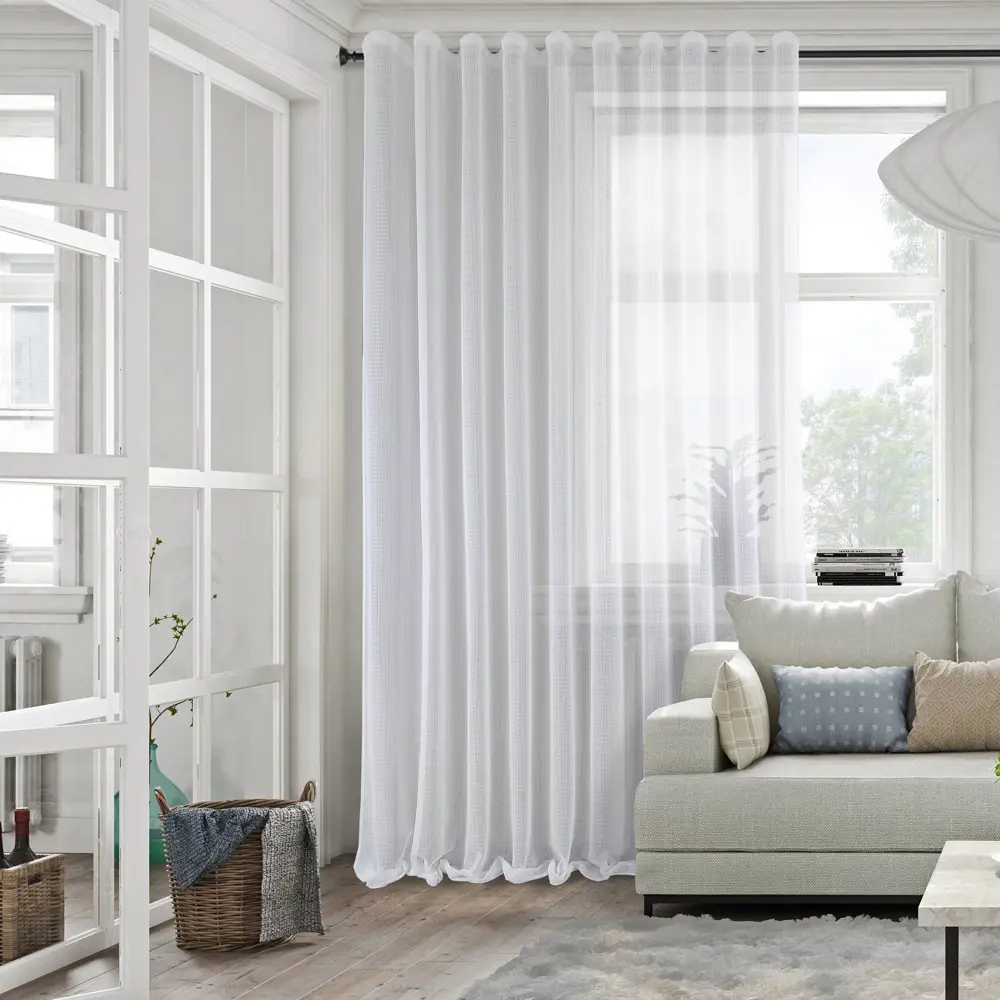 MIAMOZA Тюль Silver для кухни с креплением на ленте 300x295 см 88054282