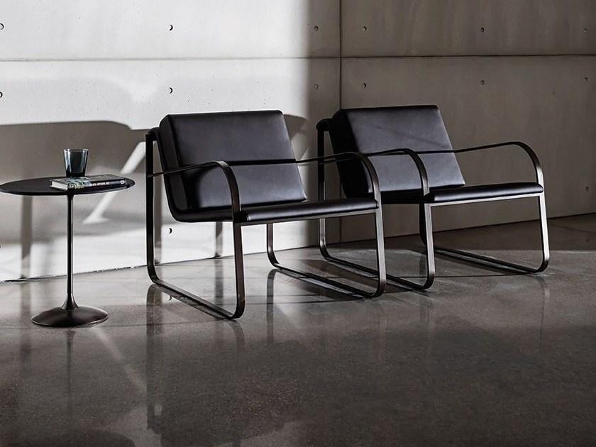 Sovet italia Мягкое кожаное кресло с подлокотниками Bugatti sun-id-1416047 - Вид №2