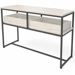 Консоль с ящиками беленый дуб 120 см "Лофт" ТС-1 light B MILLWOOD RAW 134444 Белый