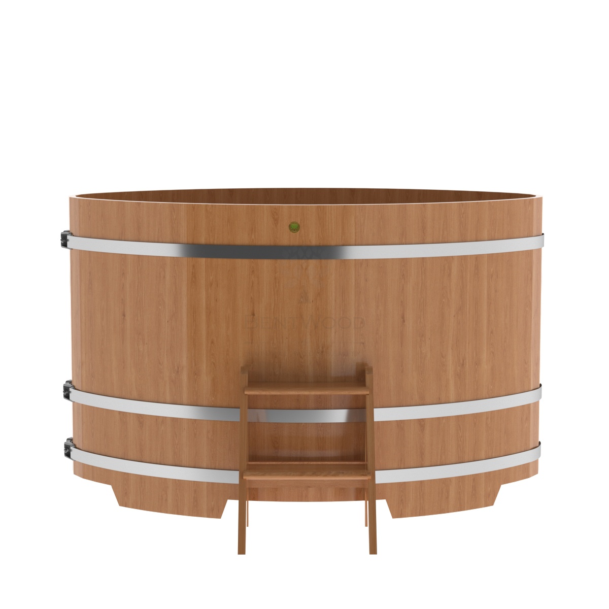 1319 Купель овальная из дуба 1,08х1,75х1,1 натуральная Alyarus  - Вид №3