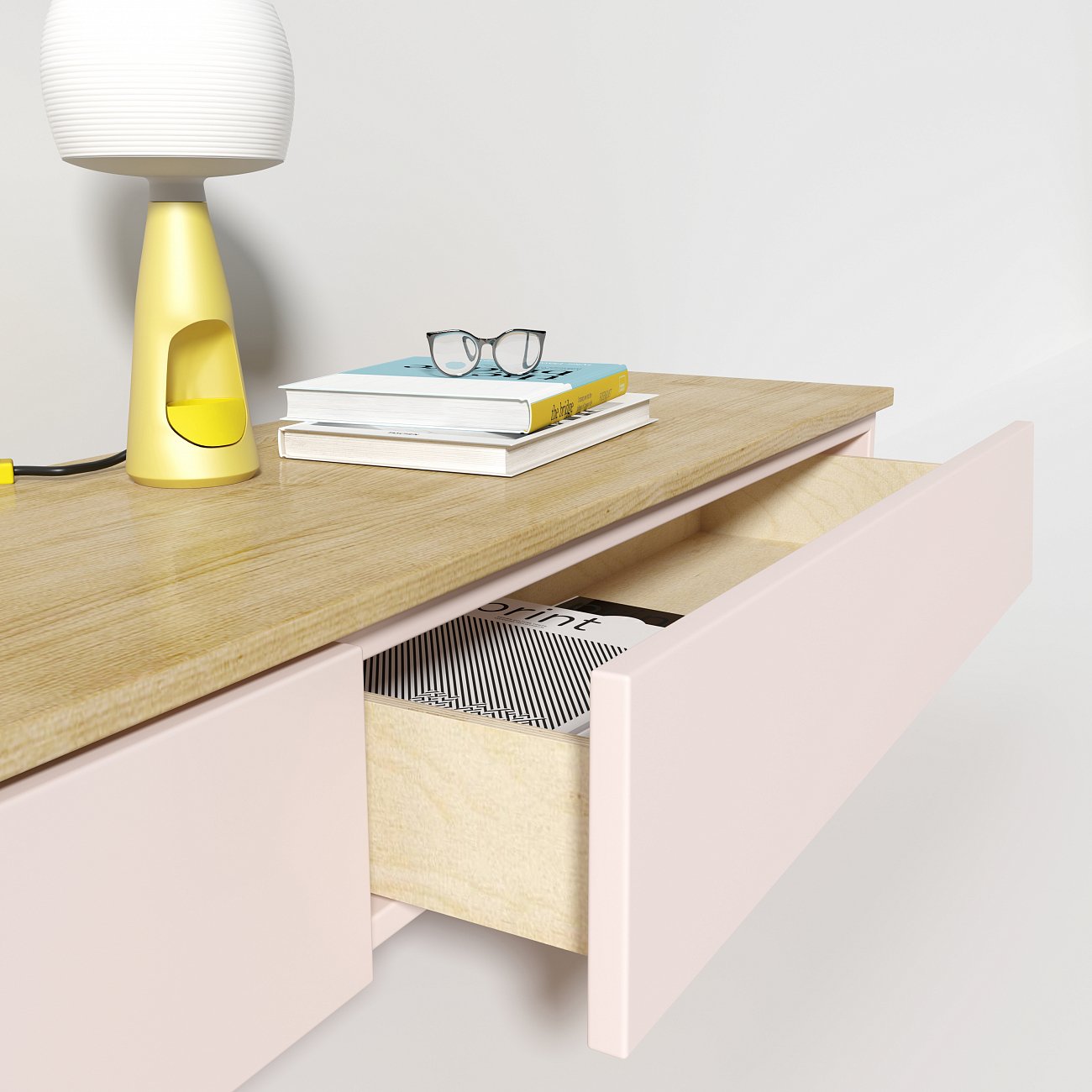 Тумба под телевизор с ящиками серо-бежевая 270 см Tall BRAGIN DESIGN  00-3879352 Бежевый  - Вид №1