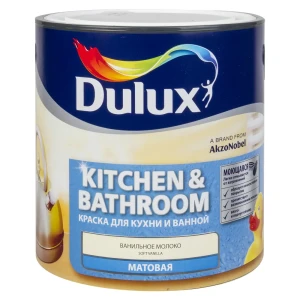 Краска матовая для кухни и ванной комнаты Dulux Svanila 2.5 л