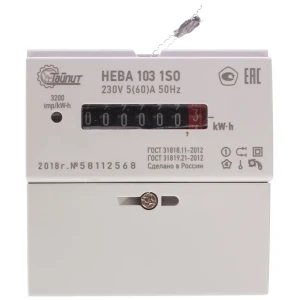 Счётчик электроэнергии Нева 103 1SO 5 60 А однофазный 81982271 STLM-2087394