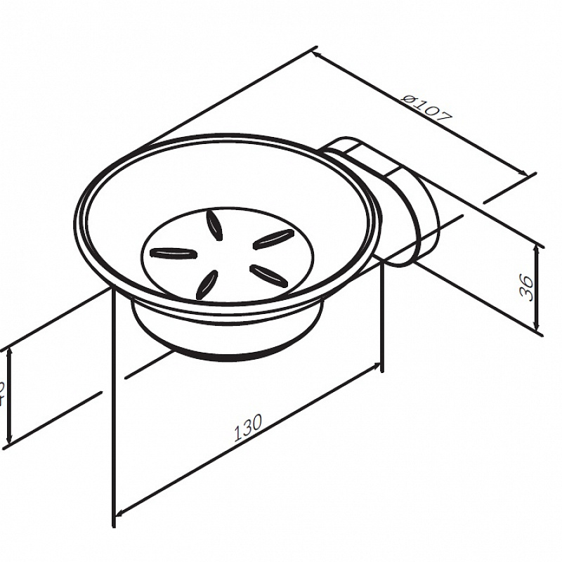 A7434200 L Стеклянная мыльница с настенным держателем хром AM.PM Sense - Вид №6