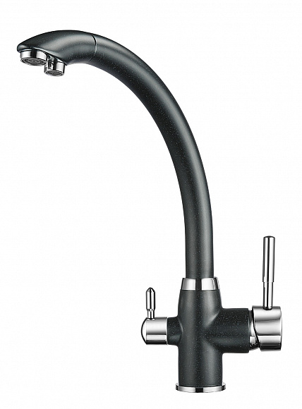 2167, ШВАРЦ (чёрный металлик), СМЕСИТЕЛЬ КУХОННЫЙ GRANULA 2167-ST07 - Вид №1