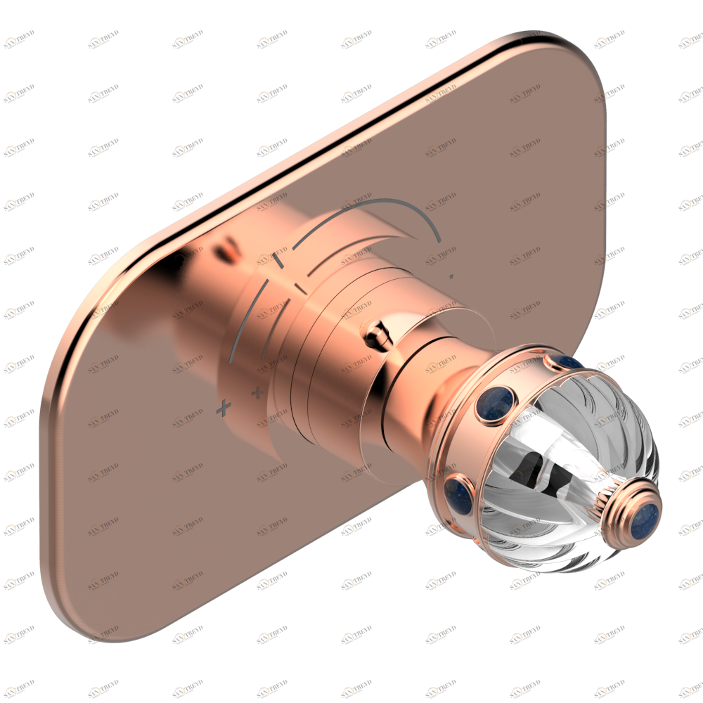 A1K-5100B Ручка регулировки для термостата THG, арт.5100A 1/2" и 5200A 3/4" Thg-paris Amboise с лазуритом Розовое золото A1K 5100B CAT.F
