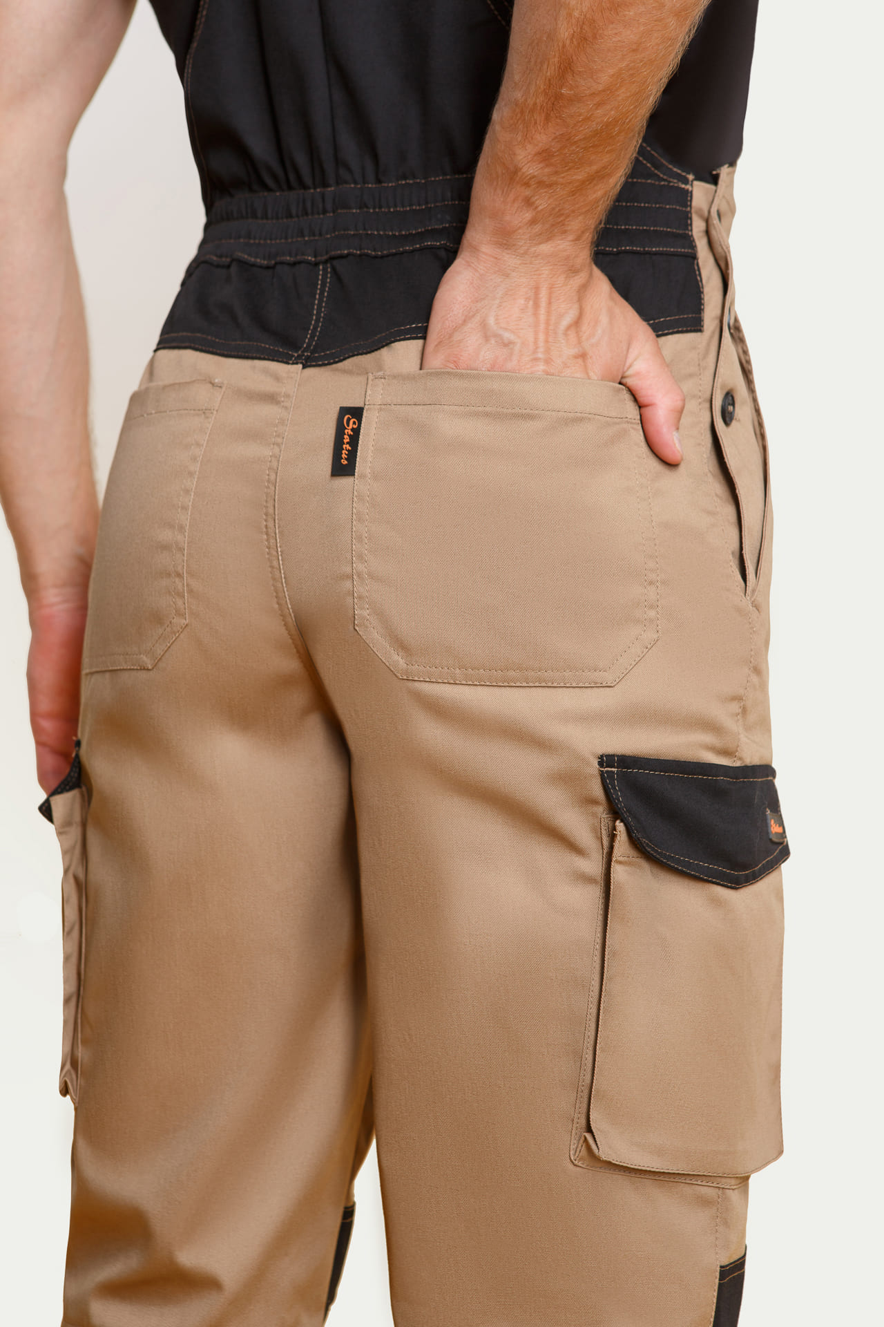 64629 Костюм  NEW 2 бежевый с черным STATUS  Летняя спецодежда  размер 48-50/170-176  - Вид №14