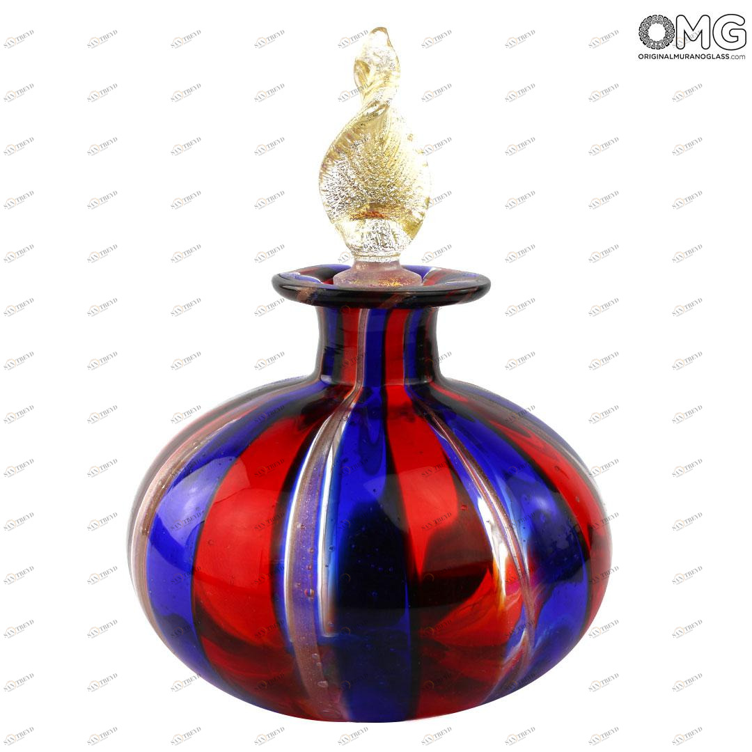 2831 ORIGINALMURANOGLASS Флакон для духов Avventurina - сине-красный - Original Murano Glass OMG  см 