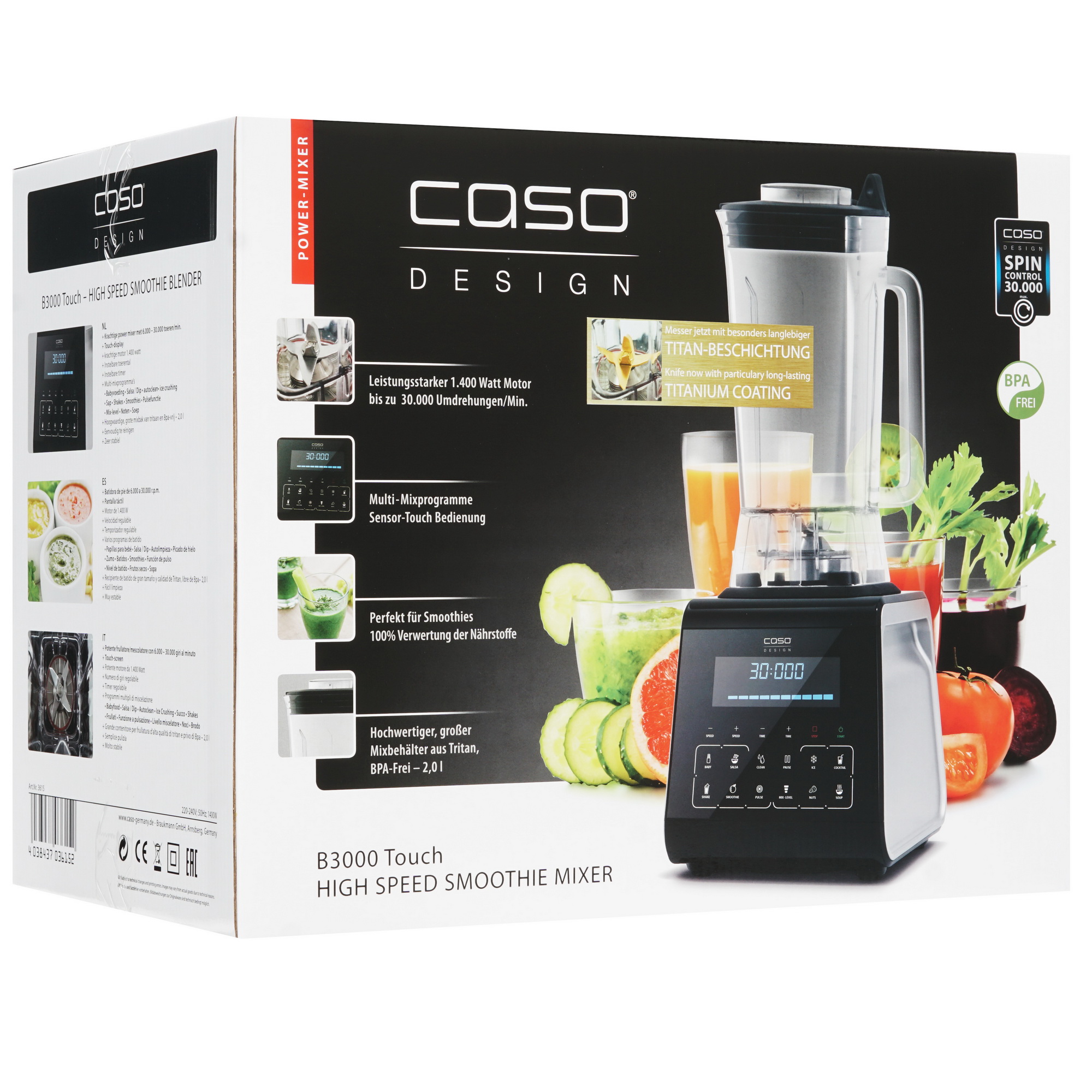 8167891 Блендер стационарный CASO B 3000 Touch черный STDN-0116596 - Вид №7
