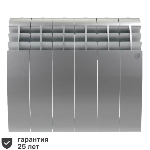 Радиатор секционный Royal Thermo Biliner 500/87 6 секций боковое подключение биметалл серый