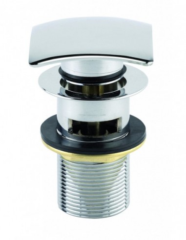 122700 000 00  Сливной вентиль Digiclic квадратный для умывальника или умывальника с переливом, h. 80 мм, хром Valentin Хром  - Вид №1