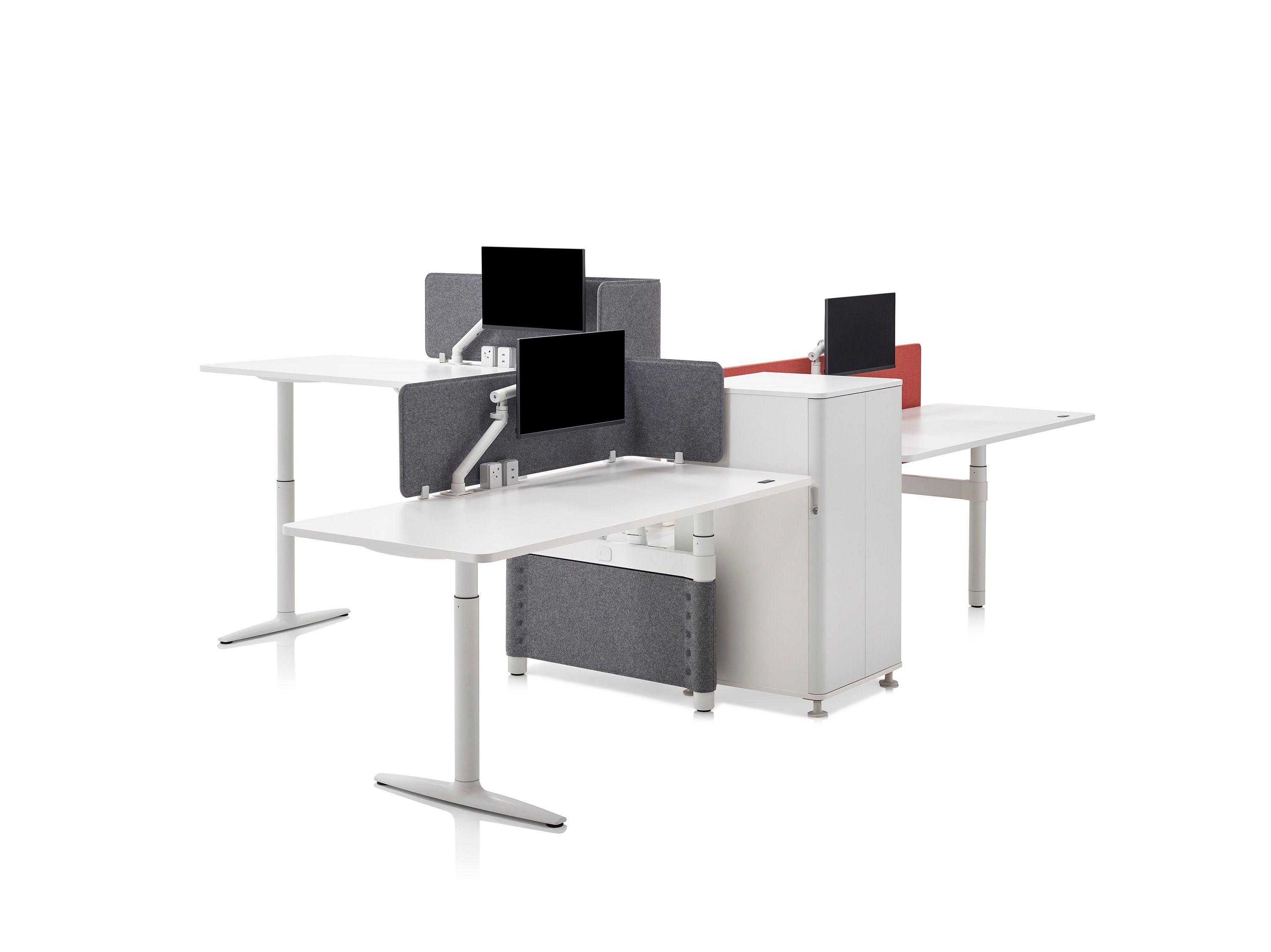 Секционный стол с регулируемой высотой и встроенной полкой Herman Miller ARCH-00095392 - Вид №1