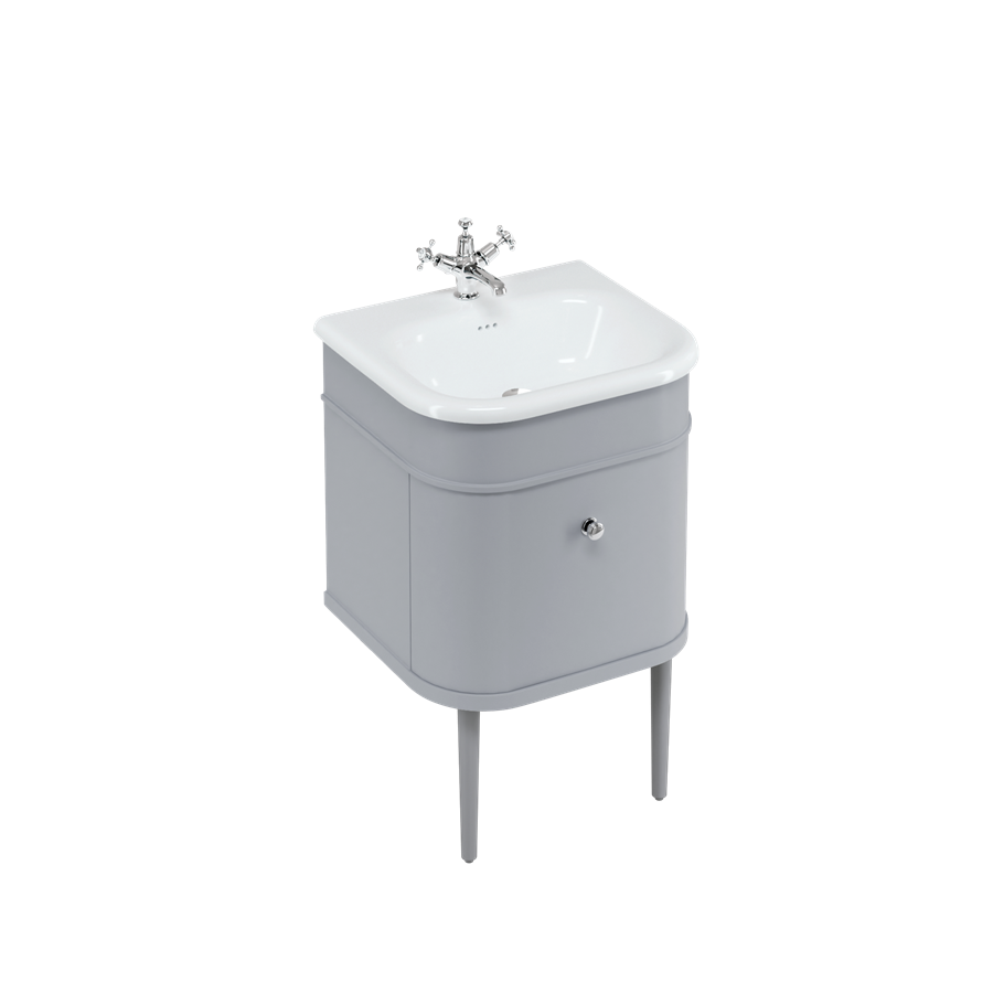 Burlington Chalfont Chalfont 550мм Тумбочка с одним выдвижным ящиком - Классический серый с золотыми ногами CH55G-CHLEGGOLD  - Вид №1