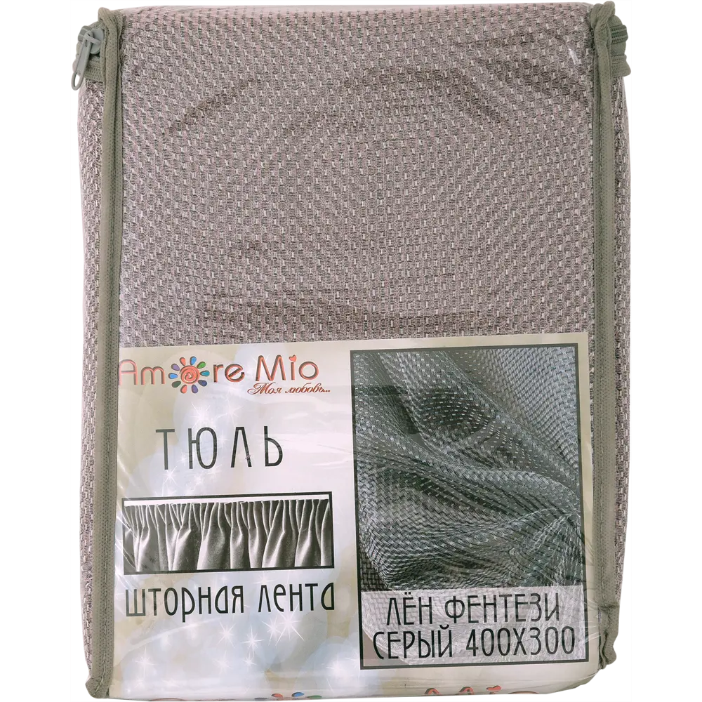 Тюль на ленте «Лён фентези», 400x300 см, цвет серо-розовый AMORE MIO STLM-2160152 - Вид №6