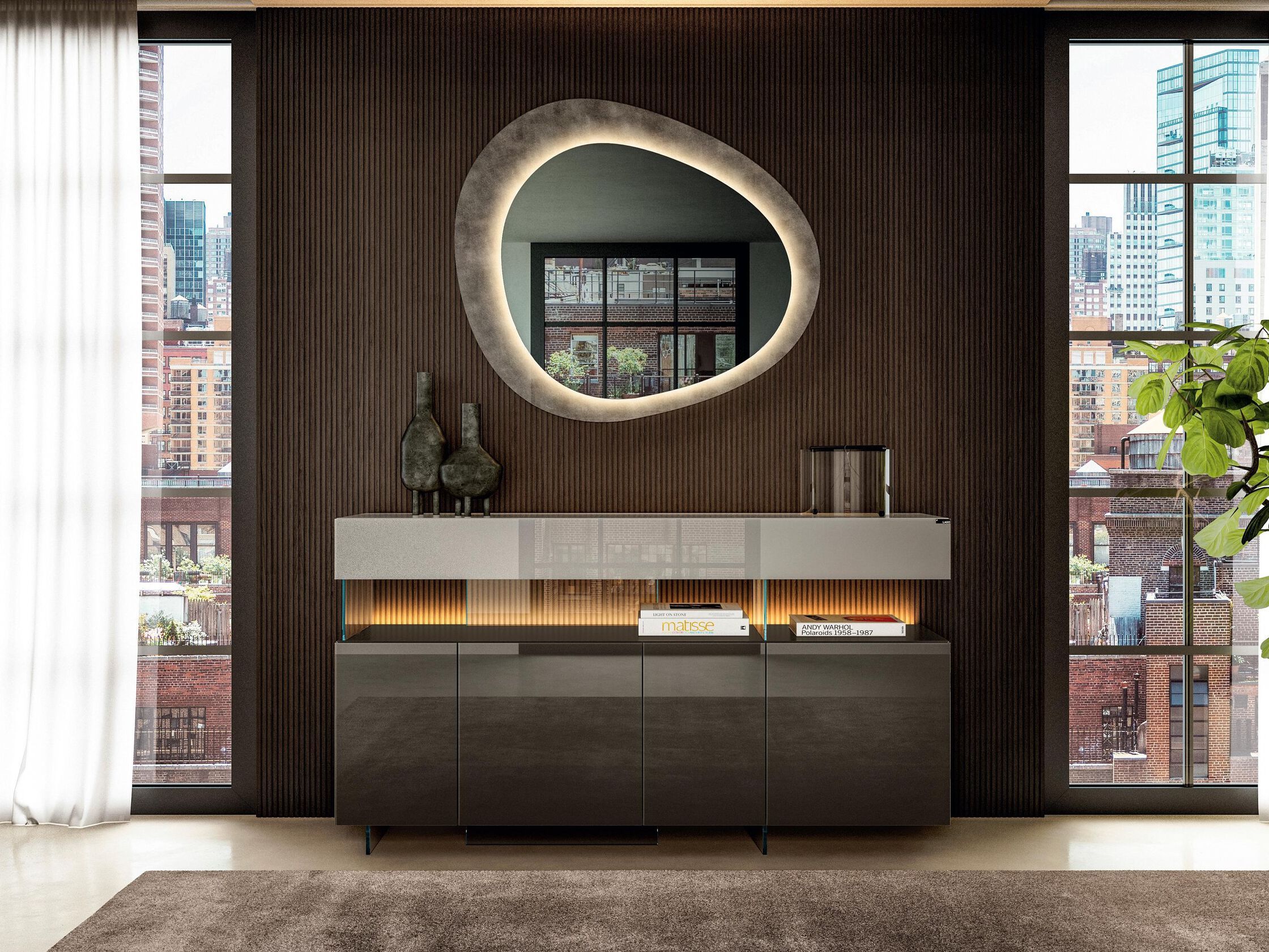 Стеклянный шкаф с распашными дверями Lago Air ARCH-00111066 - Вид №1