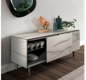 Ozzio Italia Комод из маргласа с раздвижными дверцами  X308