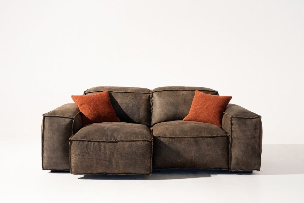 2-местный секционный диван из кожи Бронко Mantellassi 1926 Placido ARCH-00125583 - Вид №15