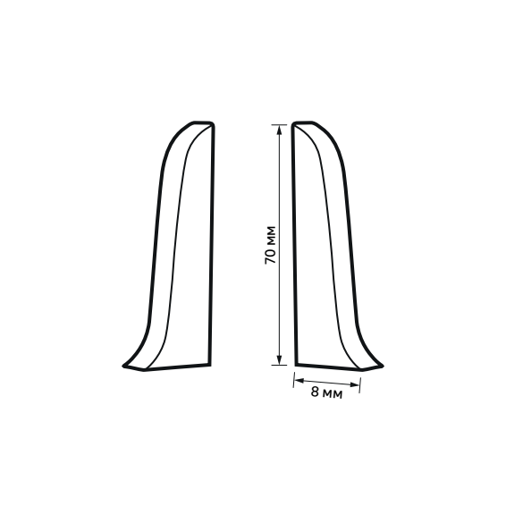 83411645 Заглушка левая и правая Дуб Конго 70 мм 2 шт. STLM-0041183 ARTENS  - Вид №4
