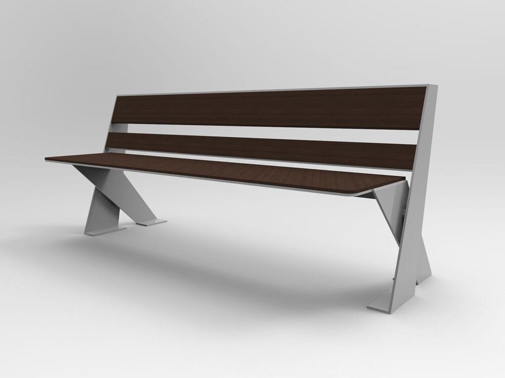Стальная и деревянная скамья со спинкой CITYSì ISIDE ARCH-00008248 - Вид №2