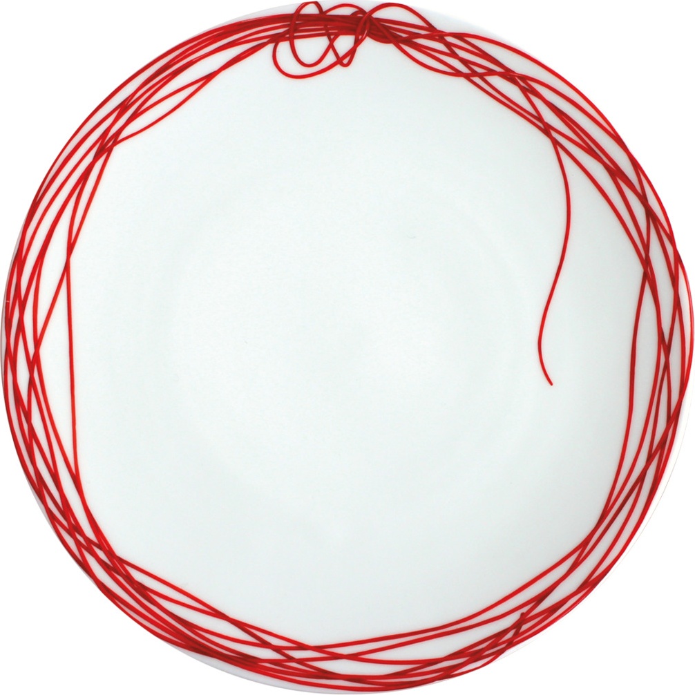 10640783 Taitu Тарелка обеденная Taitu "Красная нить" 27см Фарфор костяной 