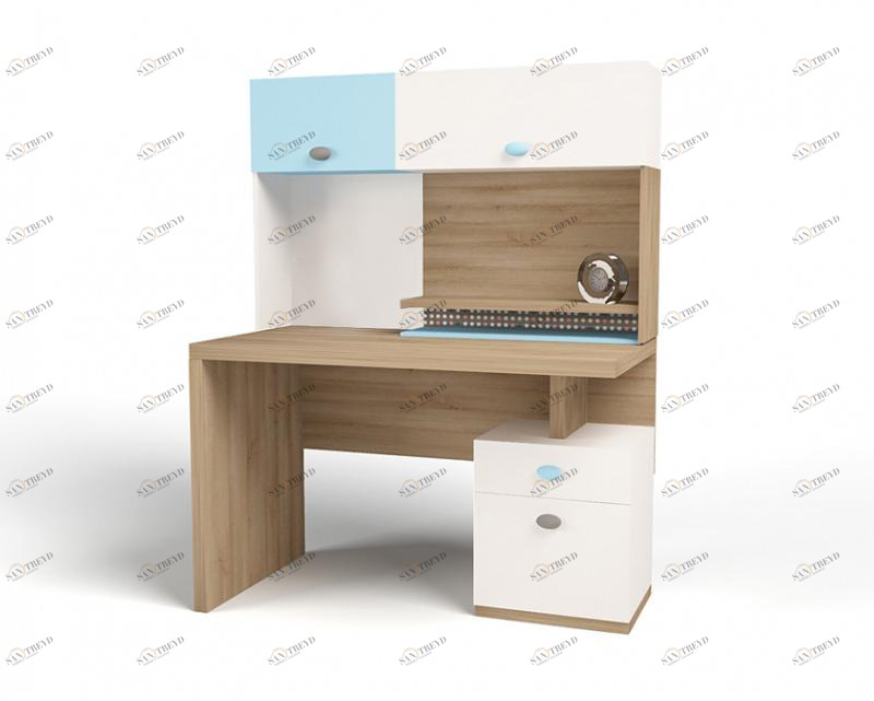 Стол письменный ABC-KING правый MIX BUNNY (голубой, ) 4631147961488