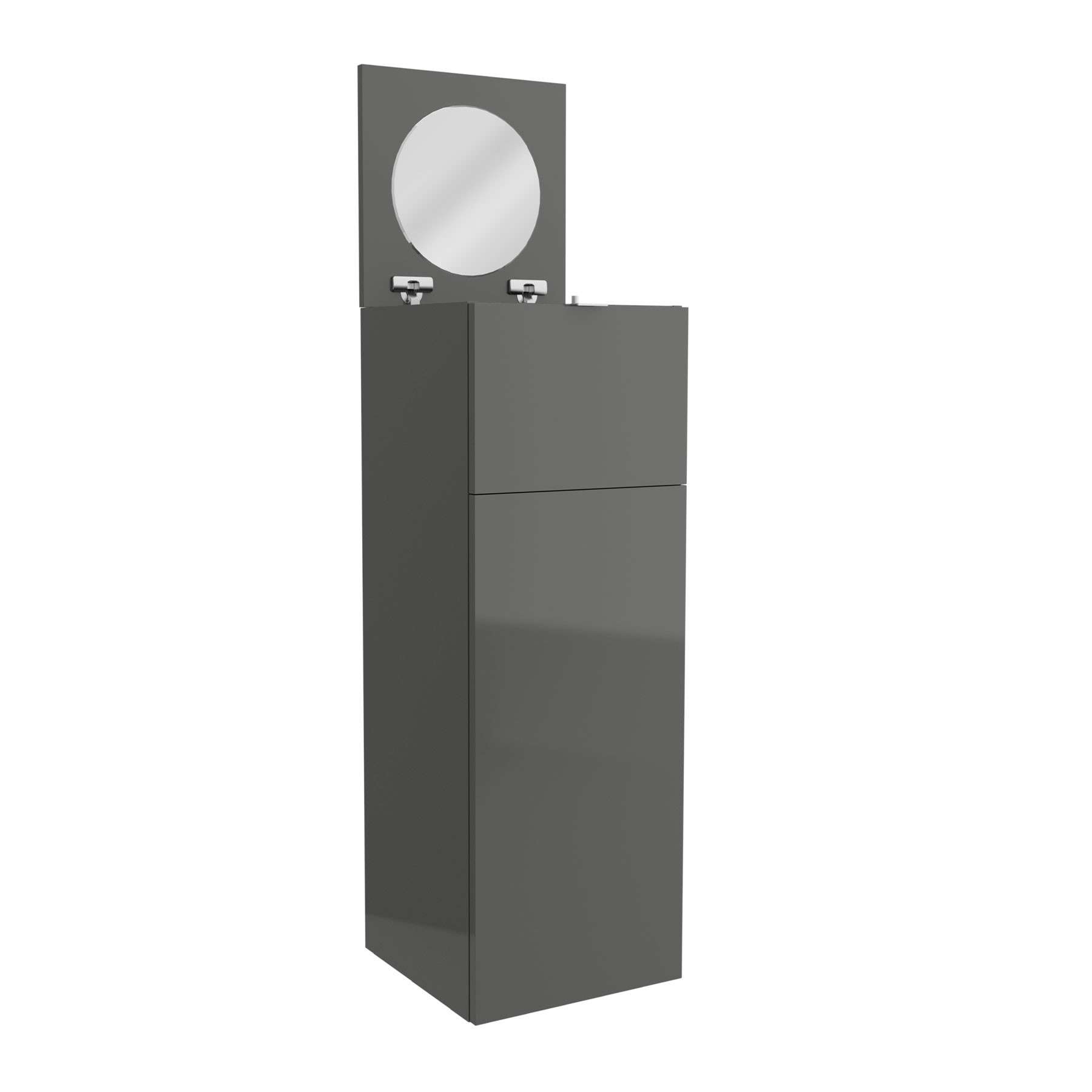 83442 SALGAR Комод ALLIANCE GLOSS GREY с дверным ящиком и складным зеркалом 352 x 1000 x 360 мм Глянцевый серый 