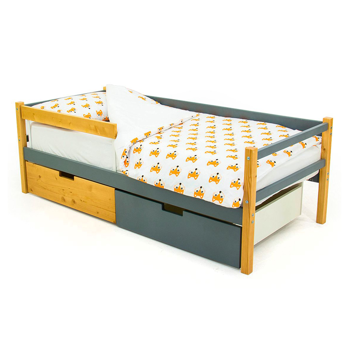 Детская кровать-тахта Svogen дерево, графит БЕЛЬМАРКО  326823 Желтый;серый Santreyd  - Вид №6