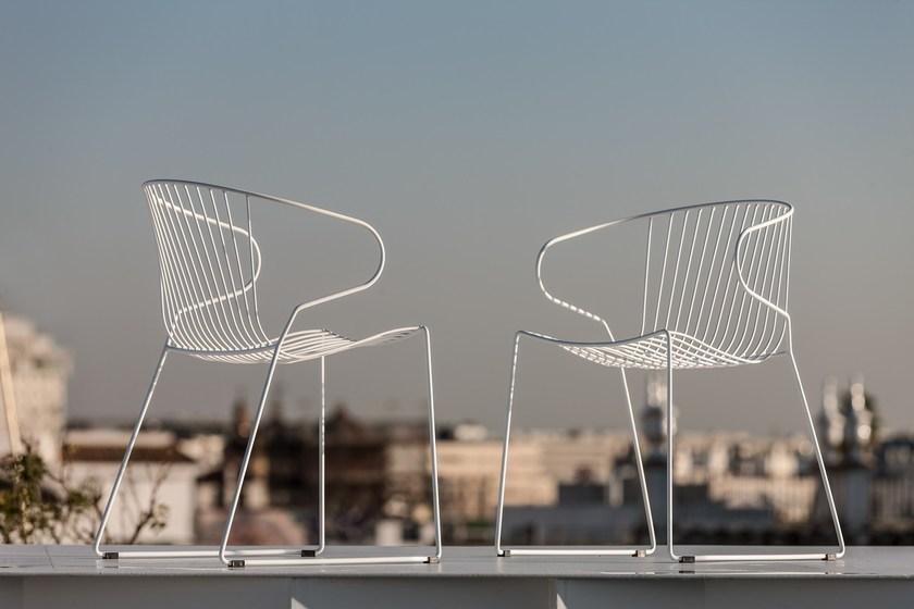 iSimar Стул с подлокотниками, штабелируемый на стальных салазках Bolonia 7207 - Вид №20