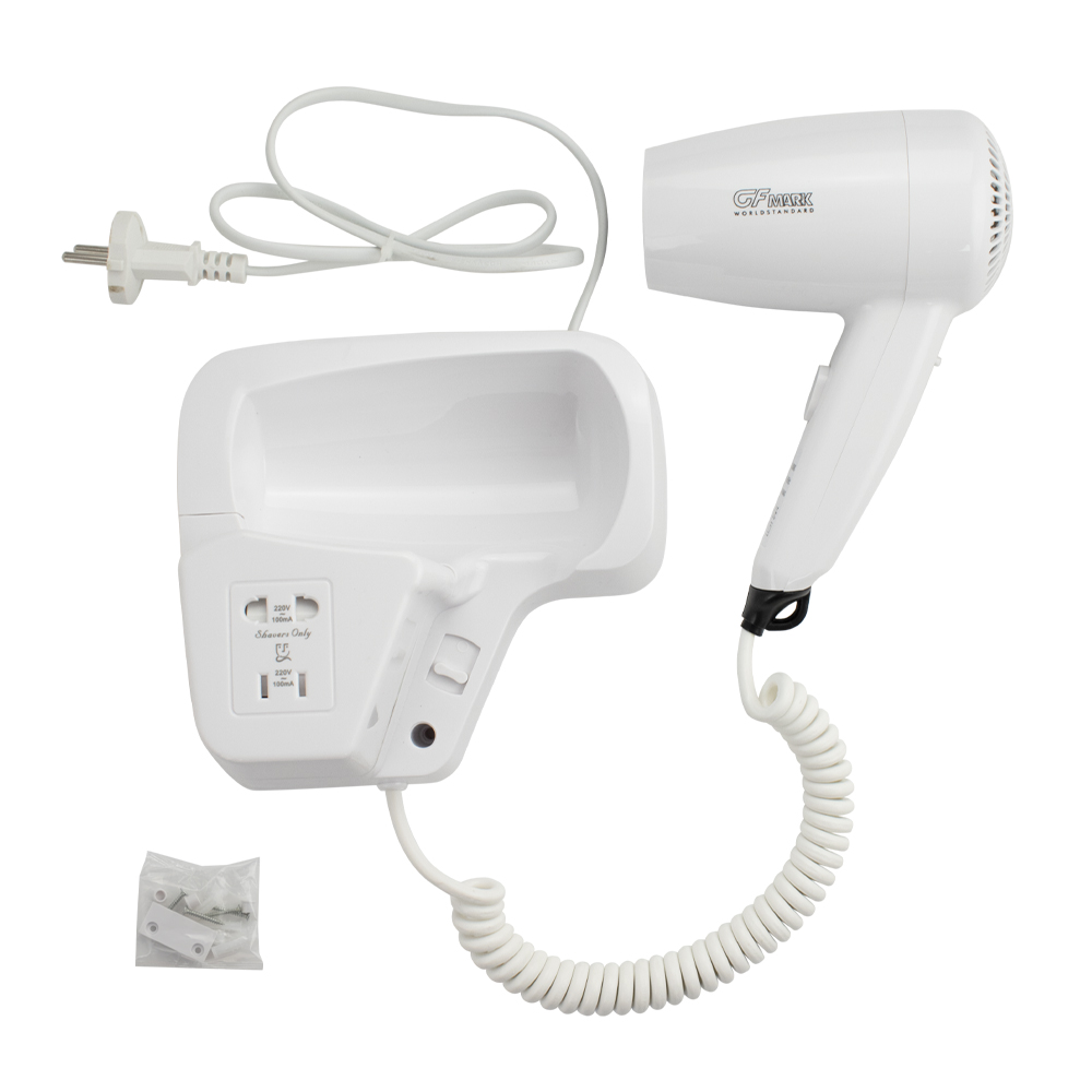 GFmark - Фен для волос в ванную комнату с боковым креплением, с розеткой, 1200W, код: 6810  - Вид №8