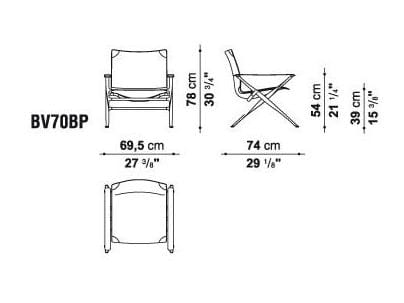 Складное кожаное кресло с подлокотниками B&B Italia Беверли ARCH-00080260 - Вид №7