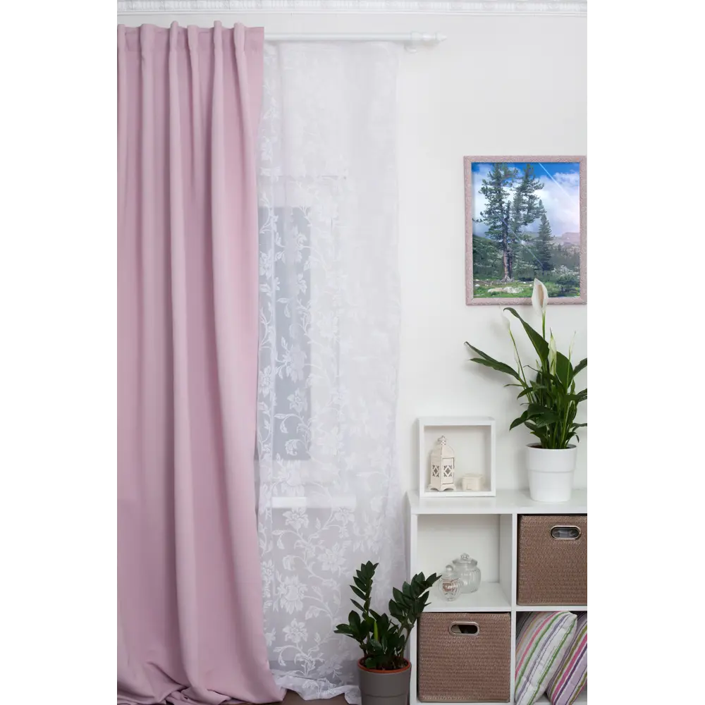 Тюль на ленте «Цветы» 250х260 см вуаль цвет белый GARDEN STLM-2088744 - Вид №3