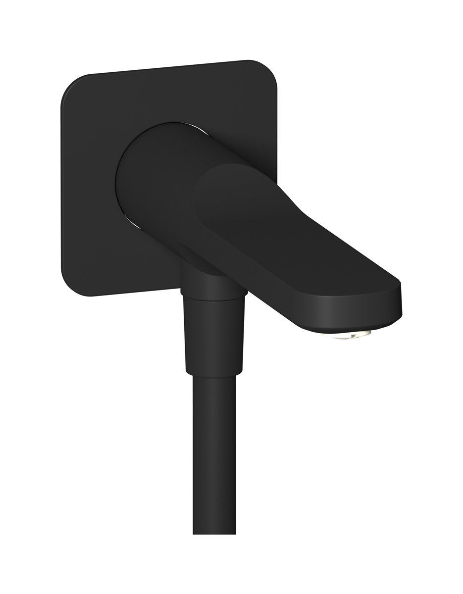 Настенный излив со встроенным дивертером и креплением для душевого шланга. WE ARE IB aa300ss Matt Black TAAAC