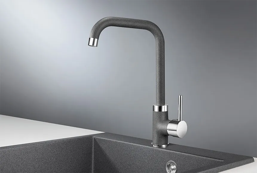 0041, ГРАФИТ (ЧЁРНО-СЕРЫЙ), СМЕСИТЕЛЬ КУХОННЫЙ GRANULA 41-ST133