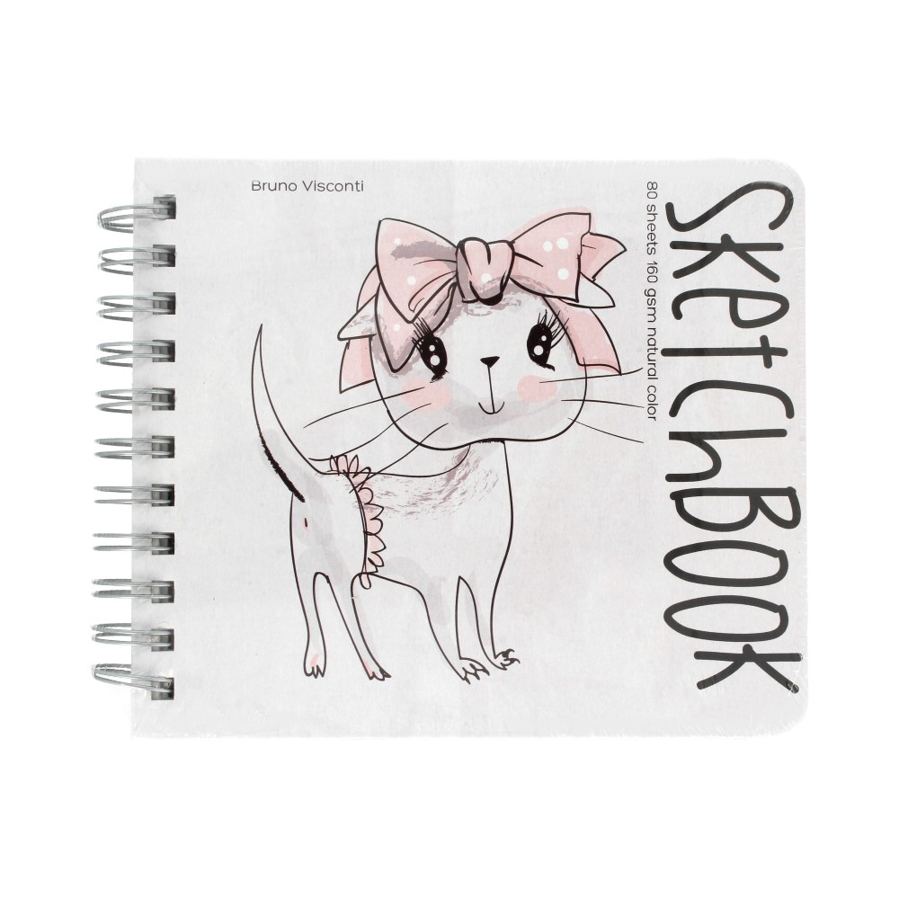 1-550/04 Скетчбук 160 г/м2 А5- 15.5 х 18 см на спирали 80 л. Микс Bruno Visconti 