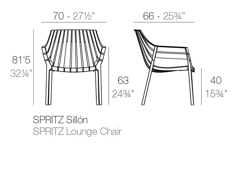 Полипропиленовое садовое кресло с подлокотниками Vondom Spritz ARCH-00138574 - Вид №5